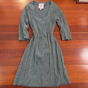 vintage Gray Cable Knit Sweater Dress